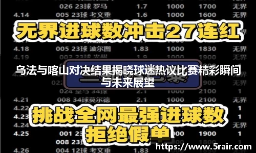 乌法与喀山对决结果揭晓球迷热议比赛精彩瞬间与未来展望
